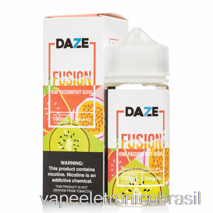 Vape Recarregável Kiwi Maracujá Goiaba - 7 Daze Fusion - 100ml 3mg